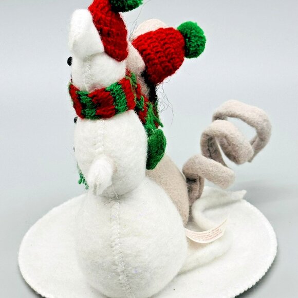 Annalee Sno-Like Me Mouse Snowman 778103 Winter Scarf Hat 6 inch 2002 - Picture 5 of 8